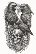 Pirates and ravens  tattoo design idea