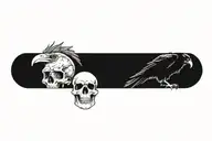Skull and Ravens tattoo design idea