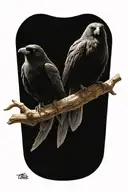 Nordic Signs And Ravens tattoo design idea