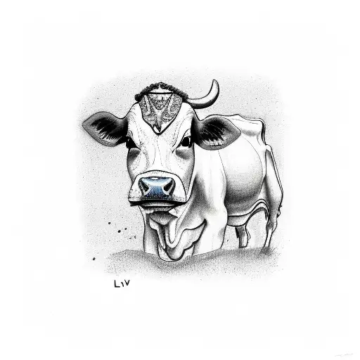 cow trampstamp with "live love moo" written on it  tattoo design idea