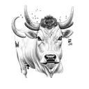 cow trampstamp with "live love moo" written on it  tattoo design idea