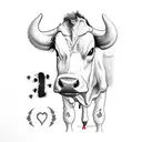 cow trampstamp with "live love moo" written on it  tattoo design idea
