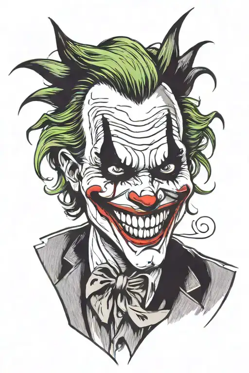 joker smile face tattoo design idea