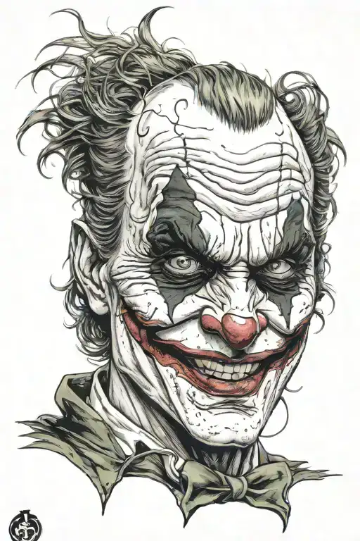 joker smile face tattoo design idea