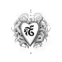 Jagged traditional heart containing the initials S.O.T. as if it were a death metal logo tattoo design idea