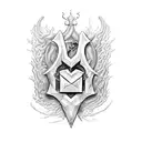 Jagged traditional heart containing the initials S.O.T. as if it were a death metal logo tattoo design idea