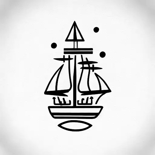 old ship  tattoo design idea