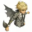 blonde boy in ripped suit tattoo design idea