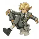 blonde boy in ripped suit tattoo design idea