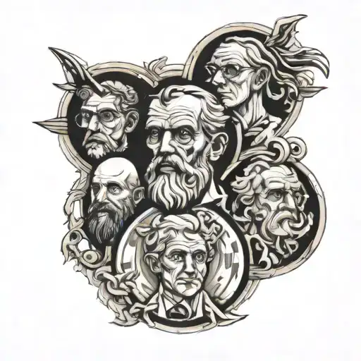 Plato, Plotinus, Hegel, Wittgenstein tattoo design idea