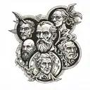 Plato, Plotinus, Hegel, Wittgenstein tattoo design idea