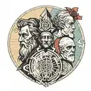 Plato, Plotinus, Hegel, Wittgenstein tattoo design idea