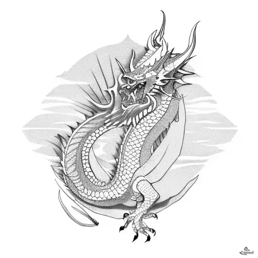 Iranian dragon  tattoo design idea