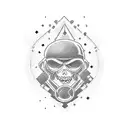 sign "game over" with characters of 8bit and 16bit games tattoo design idea