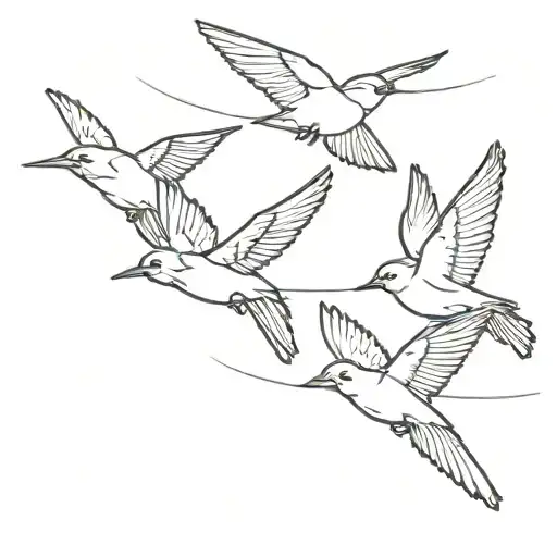 3 jay birds flying tattoo design idea
