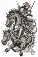 Saint George killing the dragon tattoo design idea