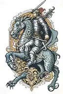 Saint George killing the dragon tattoo design idea