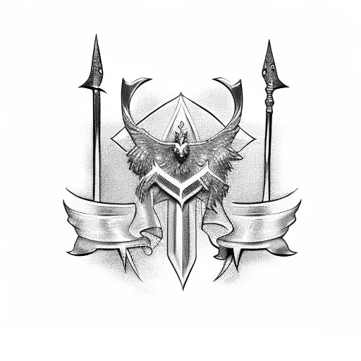 St. Micheal's Sword and Sheild tattoo design idea