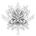  Lily with carpentry tools tattoo design idea