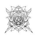  Lily with carpentry tools tattoo design idea