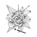  Lily with carpentry tools tattoo design idea