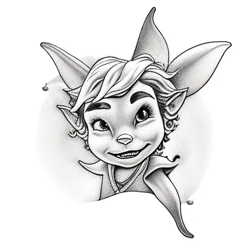 Peter Pan inspired by the film Hook tattoo design idea