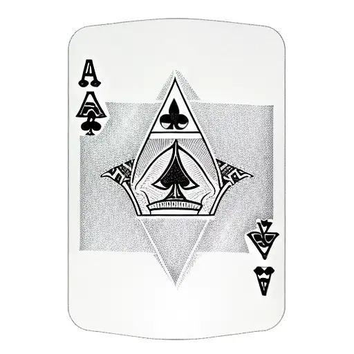 ace of diamonds playing card with a treasure chest as the center logo tattoo design idea