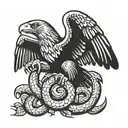 Eagle and snake tattoo design idea