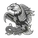 Eagle and snake tattoo design idea
