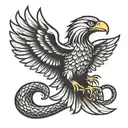 Eagle and snake tattoo design idea
