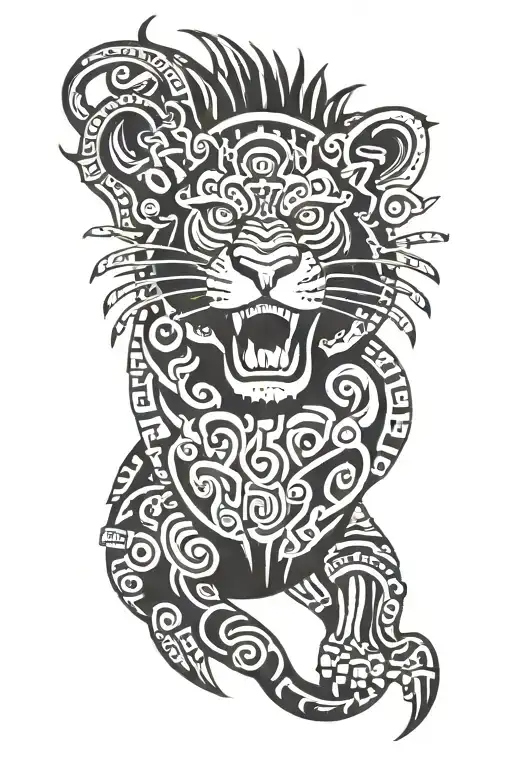 Aztec jaguar warrior tattoo design idea