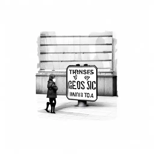 roses, gin, street sign, heart, two people  tattoo design idea