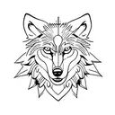 Wolf with compass  tattoo design idea