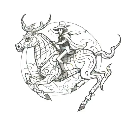Jack Skellington Riding a Bull tattoo design idea