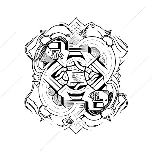 Create a tattoo design featuring a trading card game element and a minimalist style. tattoo design idea