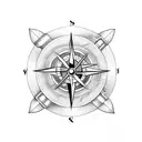 swordfish baclean tattoo with compass steampunk style tattoo design idea