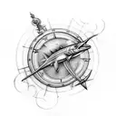 swordfish baclean tattoo with compass steampunk style tattoo design idea