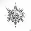 swordfish baclean tattoo with compass steampunk style tattoo design idea