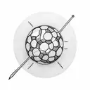 A minimalist tattoo of John Mayer playing a soccer ball as an instrument tattoo design idea