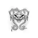 666 tattoo with snake forearm tattoo design idea