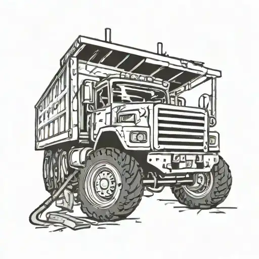 Dump Truck and Tools tattoo design idea
