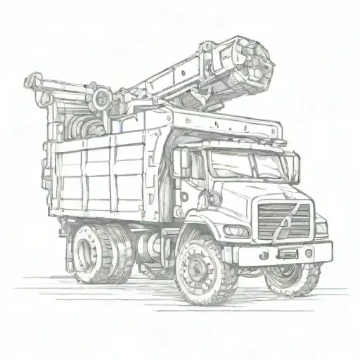 Dump Truck and Tools tattoo design idea