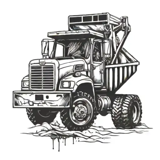 Dump Truck and Tools tattoo design idea