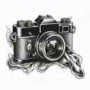 professional camera tattoo design idea