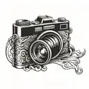 professional camera tattoo design idea
