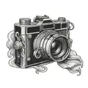 professional camera tattoo design idea
