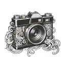 professional camera tattoo design idea