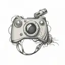 xbox controller, camera lens transforming tattoo design idea