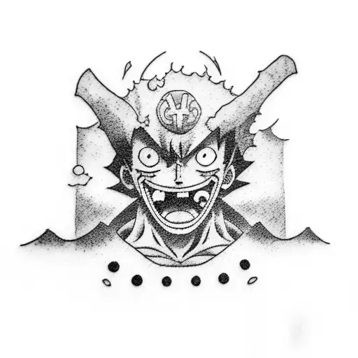 Luffy shadow tattoo design idea
