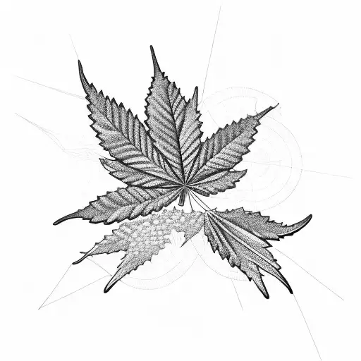 Stock market graph intertwined with cannabis leaves tattoo design idea